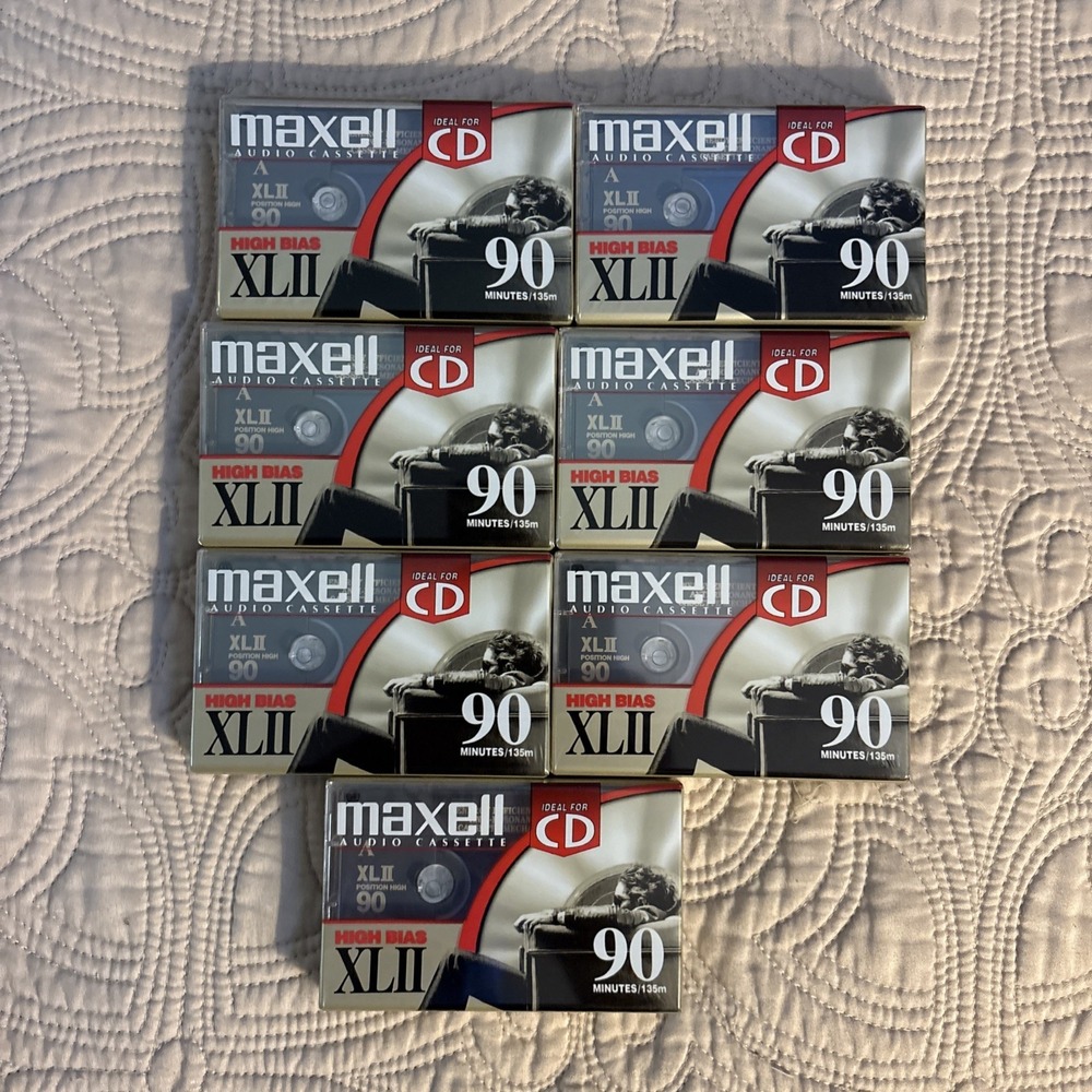 Seven Sealed/New Maxwell Audio Cassette XLII 90 Min. High Bias